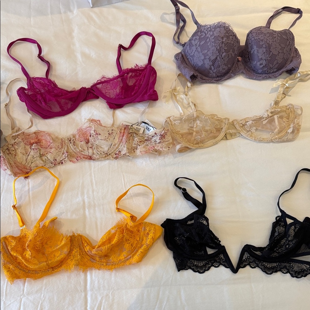 Victoria's Secret Lace Bra Set - Magenta, Lavender, Beige, Yellow, Black